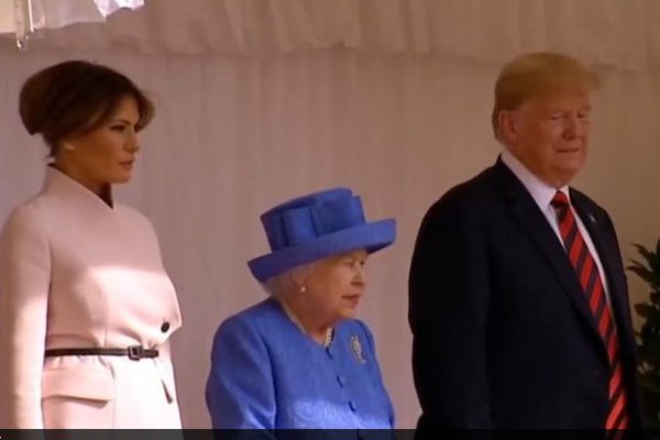 <p>Ahora en DF: La reina Isabel II recibe a Donald y Melania Trump</p>