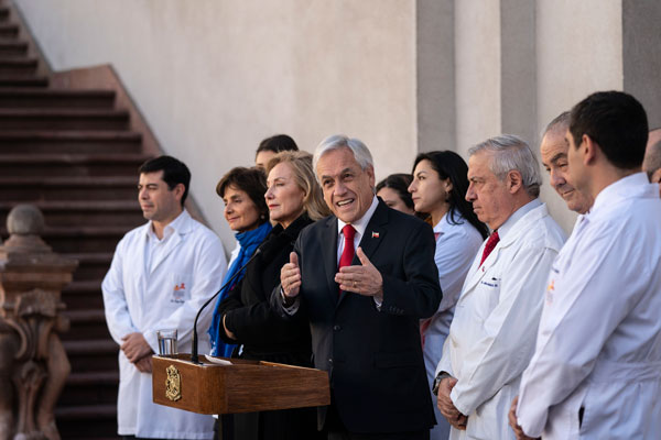 El presidente Piñera y el ministro Mañalich encabezaron el anuncio del nuevo decreto. / Foto: Presidencia