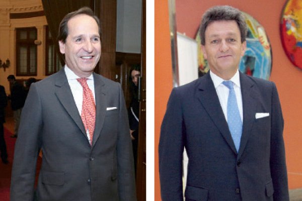 El presidente de la Bolsa de Santiago, Juan Andrés Camus. El socio de LarrainVial y director de la Bolsa de Santiago, Fernando Larraín.