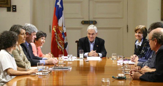 <p>El consejo cuando se reunió en marzo con Piñera.</p>