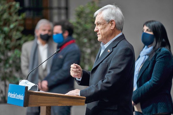 El presidente Sebastián Piñera anunció el plan en La Moneda. Foto: Agencia Uno