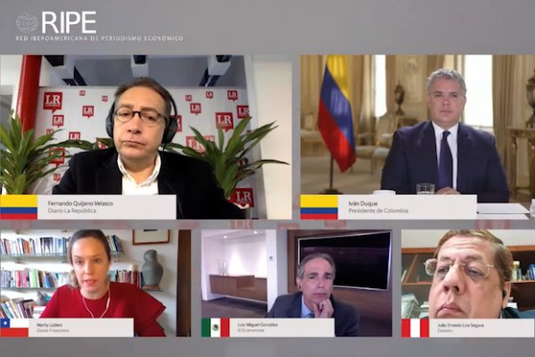 <p>Cuatro medios de comunicación de RIPE entrevistan al Presidente de Colombia, Iván Duque</p>