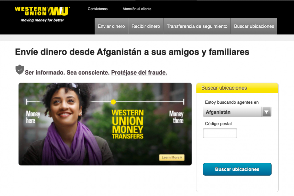 <p>Western Union suspende todas sus transacciones a Afganistán por "peligrosa situación" interna</p>