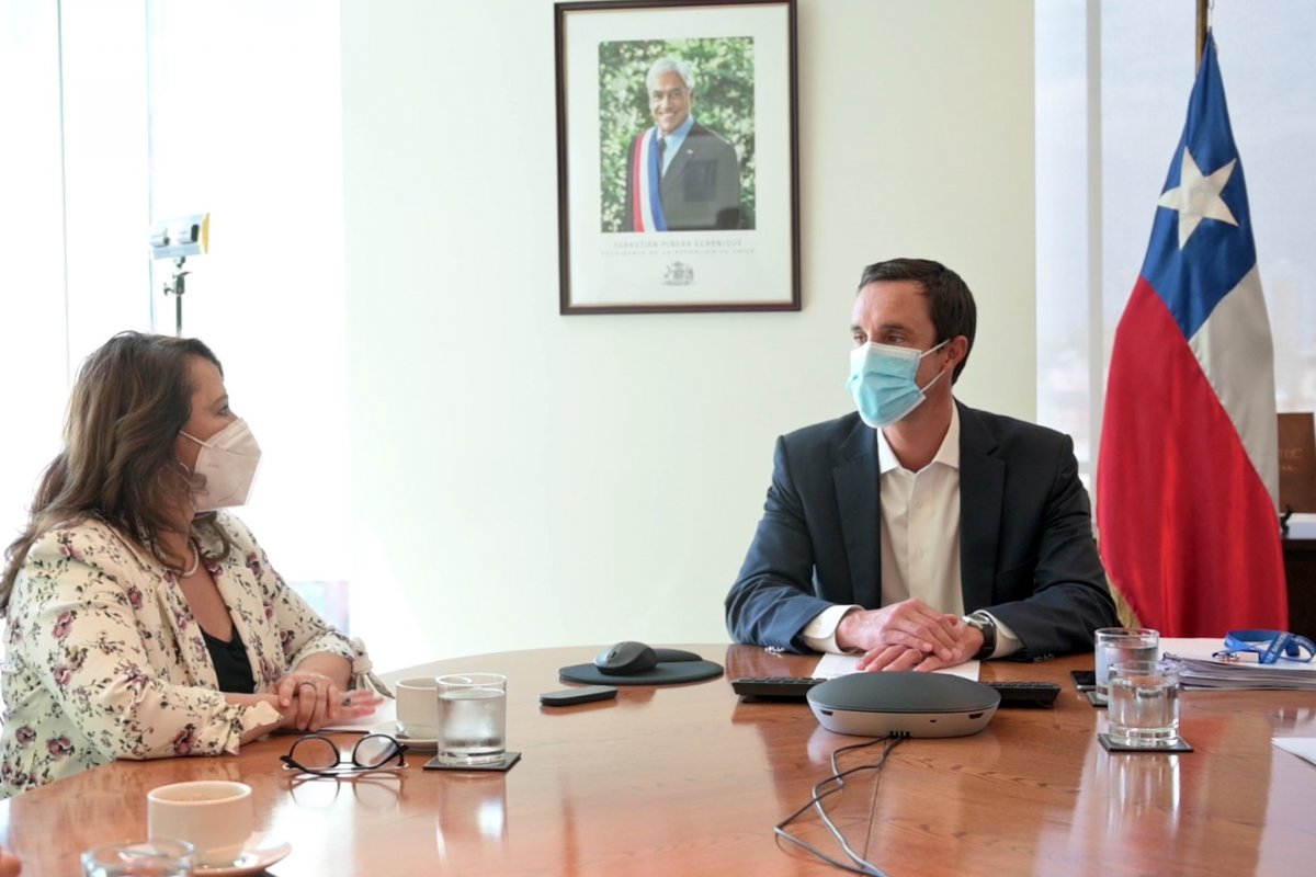 <p>La futura ministra de Minería, Marcela Hernando, junto al actual titular, Juan Carlos Jobet. Foto: Agencia Uno </p>