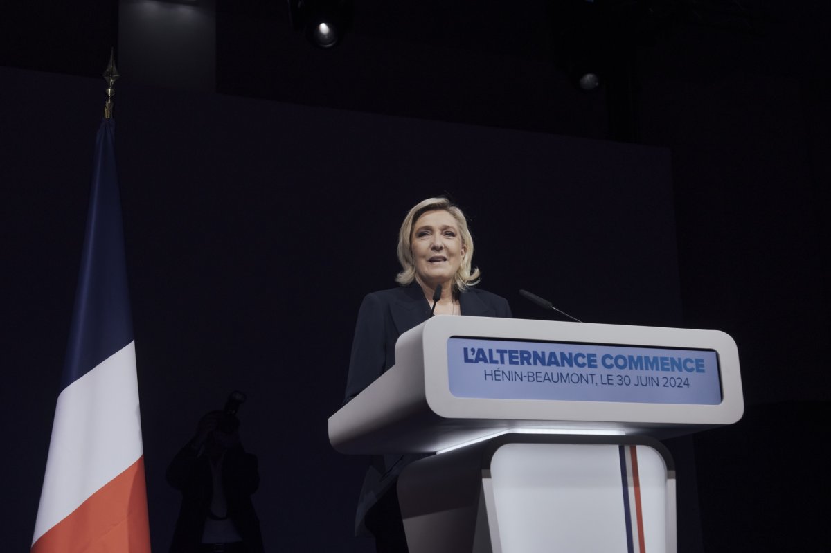 <p>Marine Le Pen, líder del partido de extrema derecha Agrupación Nacional.</p>