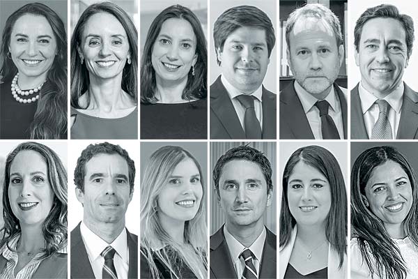 Paulina Silva Bitlaw, Macarena Gatica Alessandri, Paulina Bardón Claro & Cia, José Ignacio Mercado Carey, Claudio Magliona Magliona Abogados, Eduardo Escalona PPU, Carolina Flisfisch, Cariola Diez Pérez-Cotapos, Diego Morandé Guerrero Olivos, Antonia Nudman AZ, Andrés Rodríguez Barros & Errázuriz, Romina Garrido Prieto, Carla Illanes DLA Piper Chile. Fotos: Julio Castro y Archivo