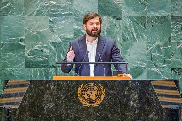 Boric en la ONU: dardo a Elon Musk, acusa a Maduro de 