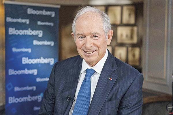 La mayor parte del crecimiento de las tenencias de los ejecutivos fue para el director ejecutivo de Blackstone, Stephen Schwarzman. Foto: Bloomberg